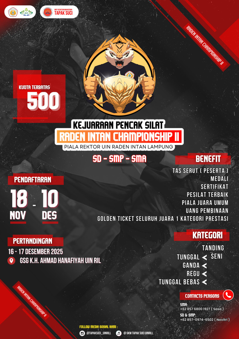 KEJUARAAN PENCAK SILAT RADEN INTAN LAMPUNG CHAMPIONSHIP II