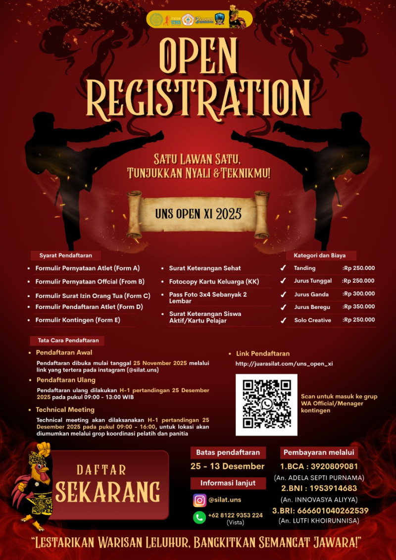 KEJUARAAN PENCAK SILAT UNS OPEN XI 2025